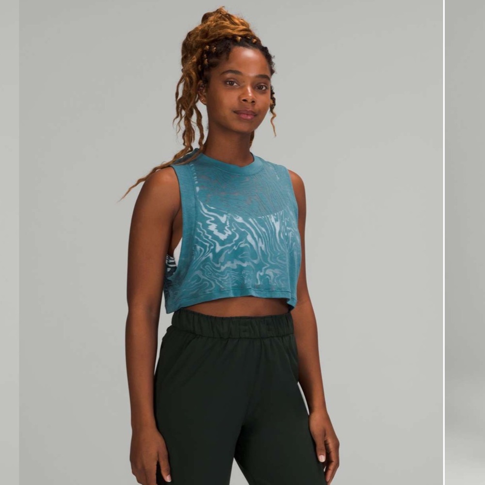 Lululemon - All Yours Crop Tank Top *Veil - Capture Blue - Size 10